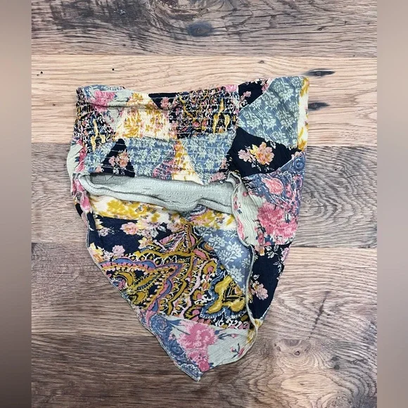 Free People One Raya Bandana Multicolor Patchwork Top - Picture 5 of 5